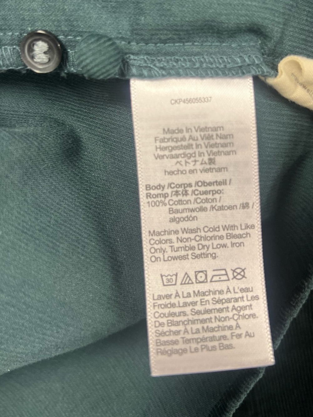 Madewell Corduroy Kinston Side-Button Preppy Wrap Top Midnight Green Size Small - Picture 8 of 9
